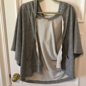 Short sleeve zip up hoody