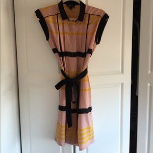 Pink black and yellow stripe dress