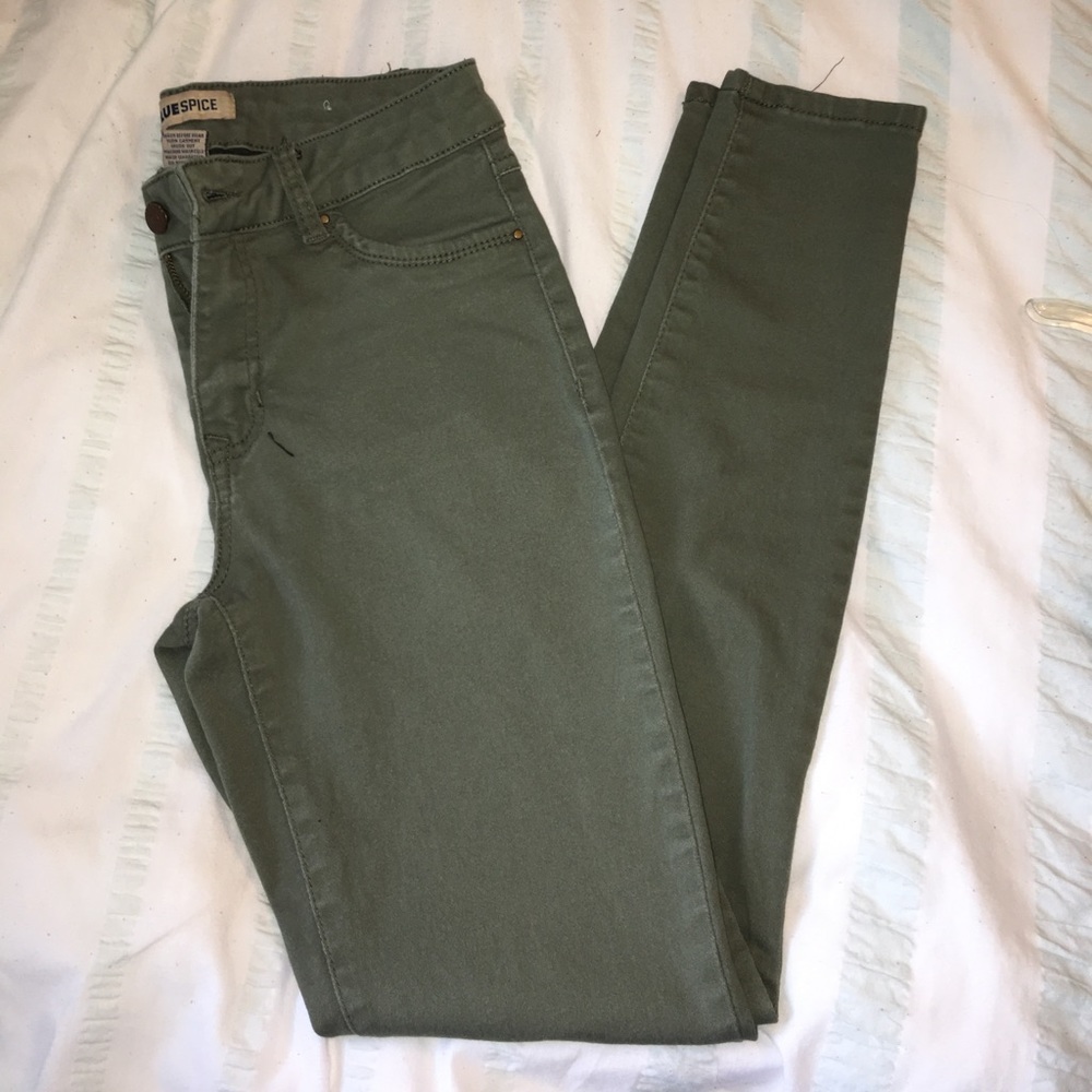 Forest green skinny jeggings