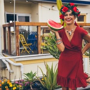 Nine Lives Bazaar Daydream Mini Dress in Salsa