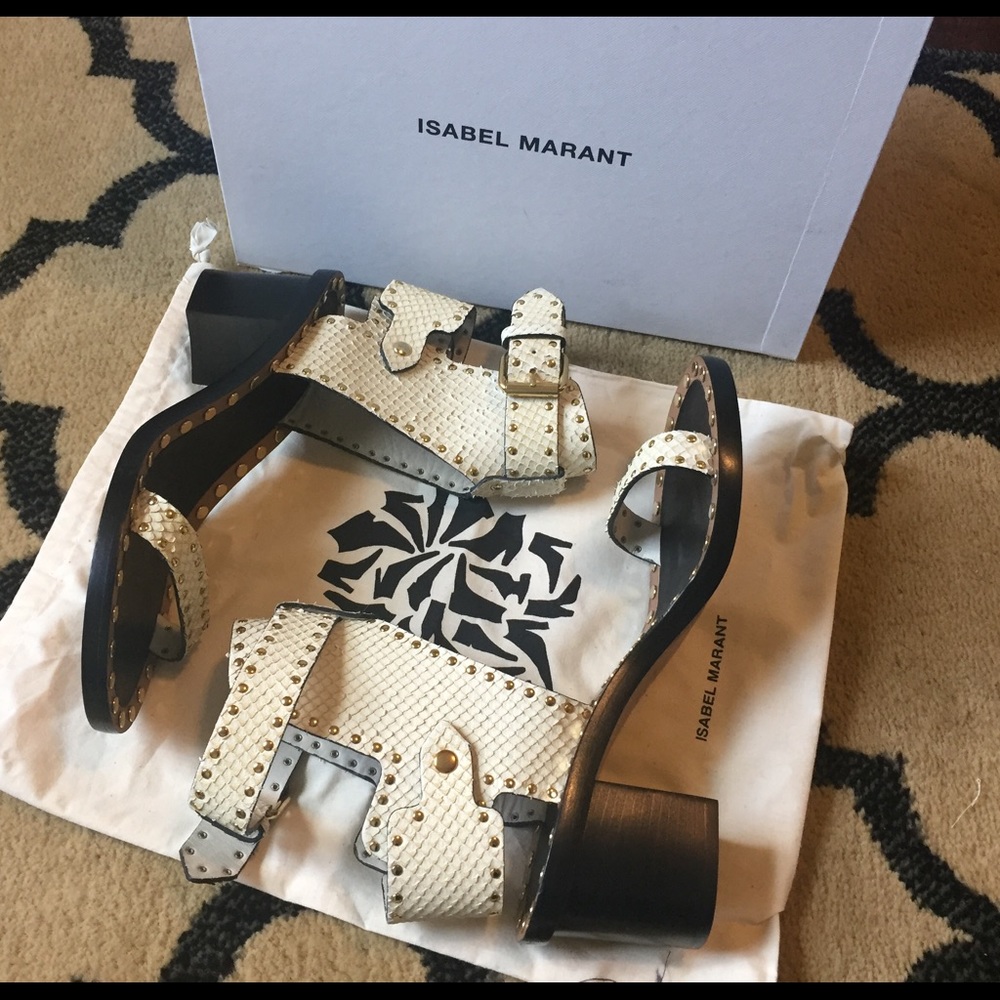 Isabel Marant "Jaeryn" Snake Effect Sandals