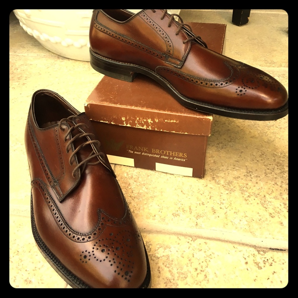 VTG Frank Brothers New York brown leather wing tip