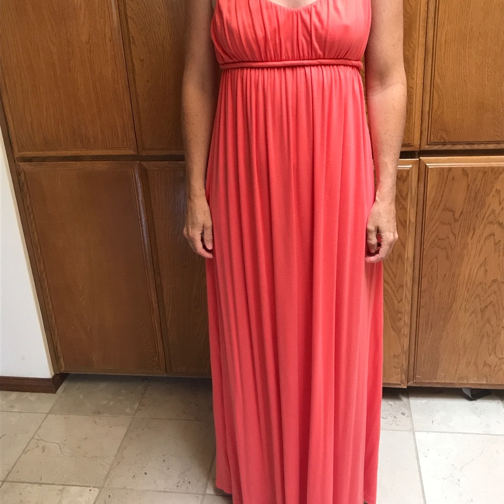 Theory coral pink maxi dress