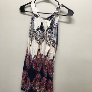 Colorful tank top with tie in back