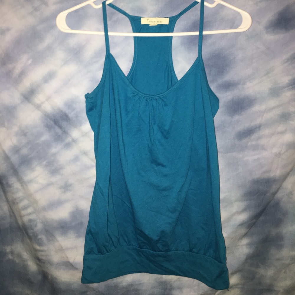 Scoop Neck Blue Tank Top