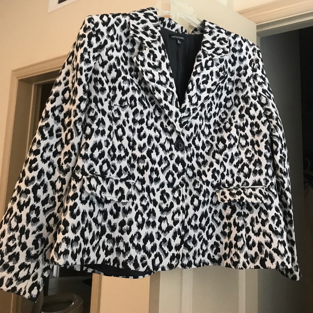 Notations Leopard Print Blazer