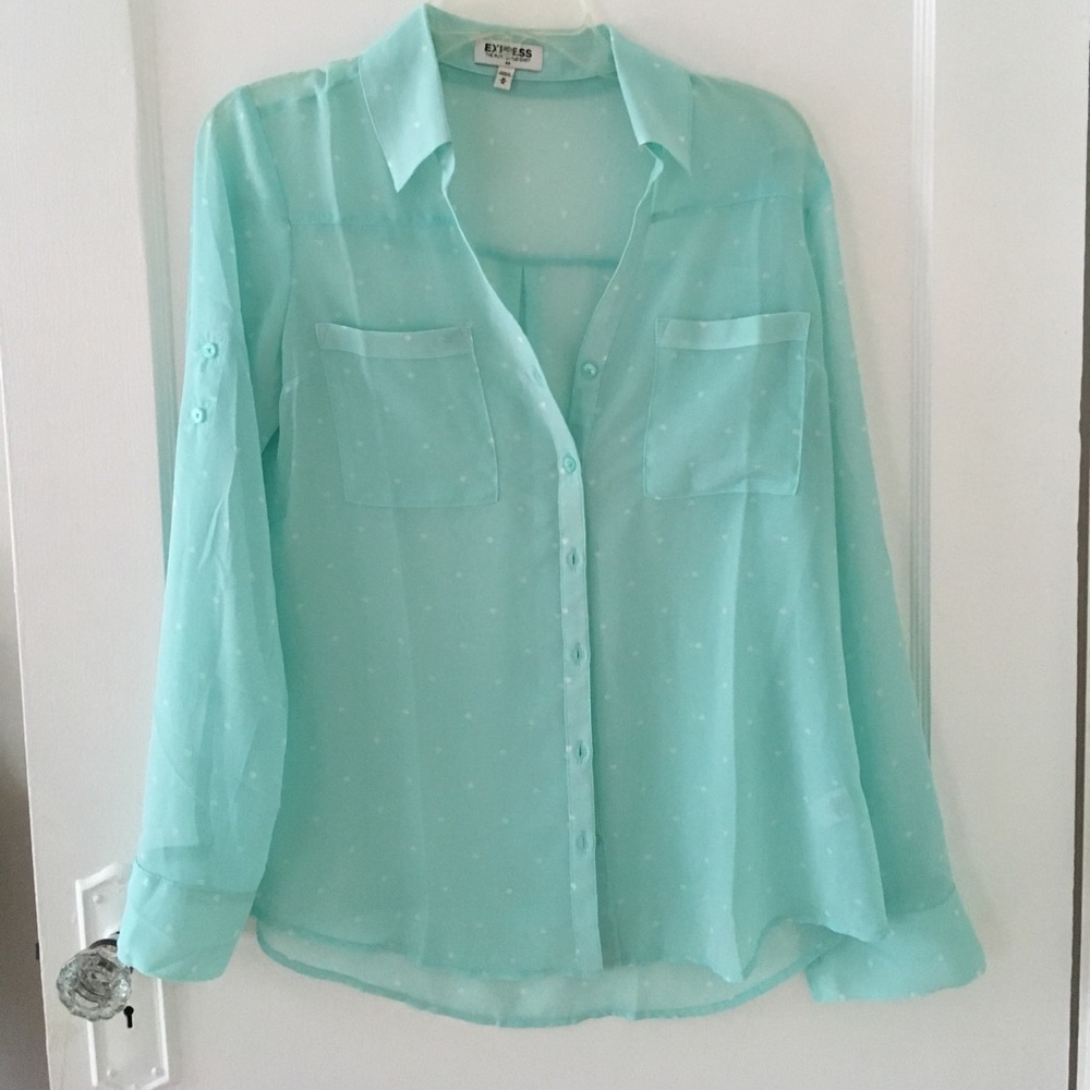 Light blue express button shirt