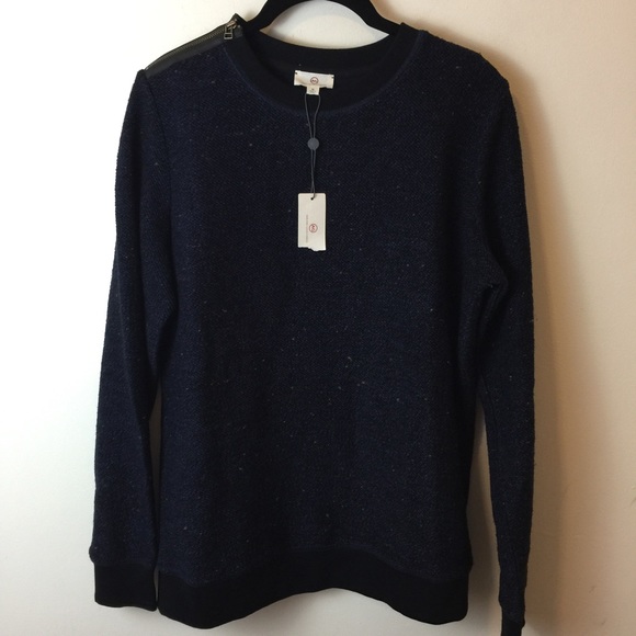 Ag Adriano Goldschmied Sweaters - NWT AG Wool Blend Navy Slub Knit Zipper Sweater