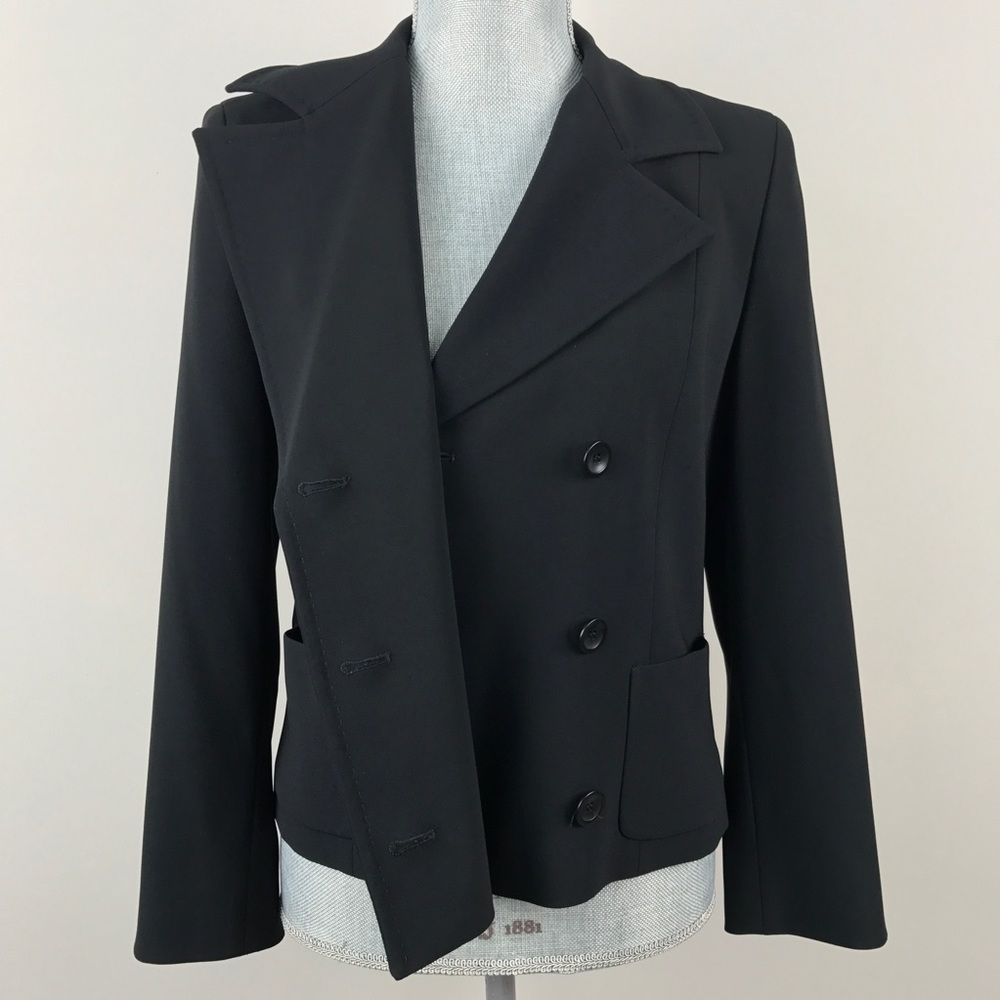 {Max Mara} Black Front Button Jacket Blazer - Picture 6 of 8