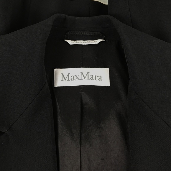 {Max Mara} Black Front Button Jacket Blazer - Picture 8 of 8