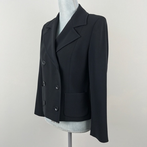 {Max Mara} Black Front Button Jacket Blazer - Picture 2 of 8