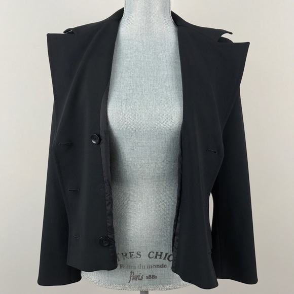 {Max Mara} Black Front Button Jacket Blazer - Picture 7 of 8
