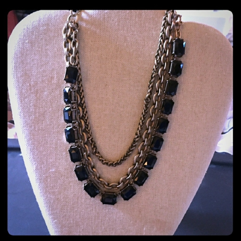 Jet Octogan Necklace