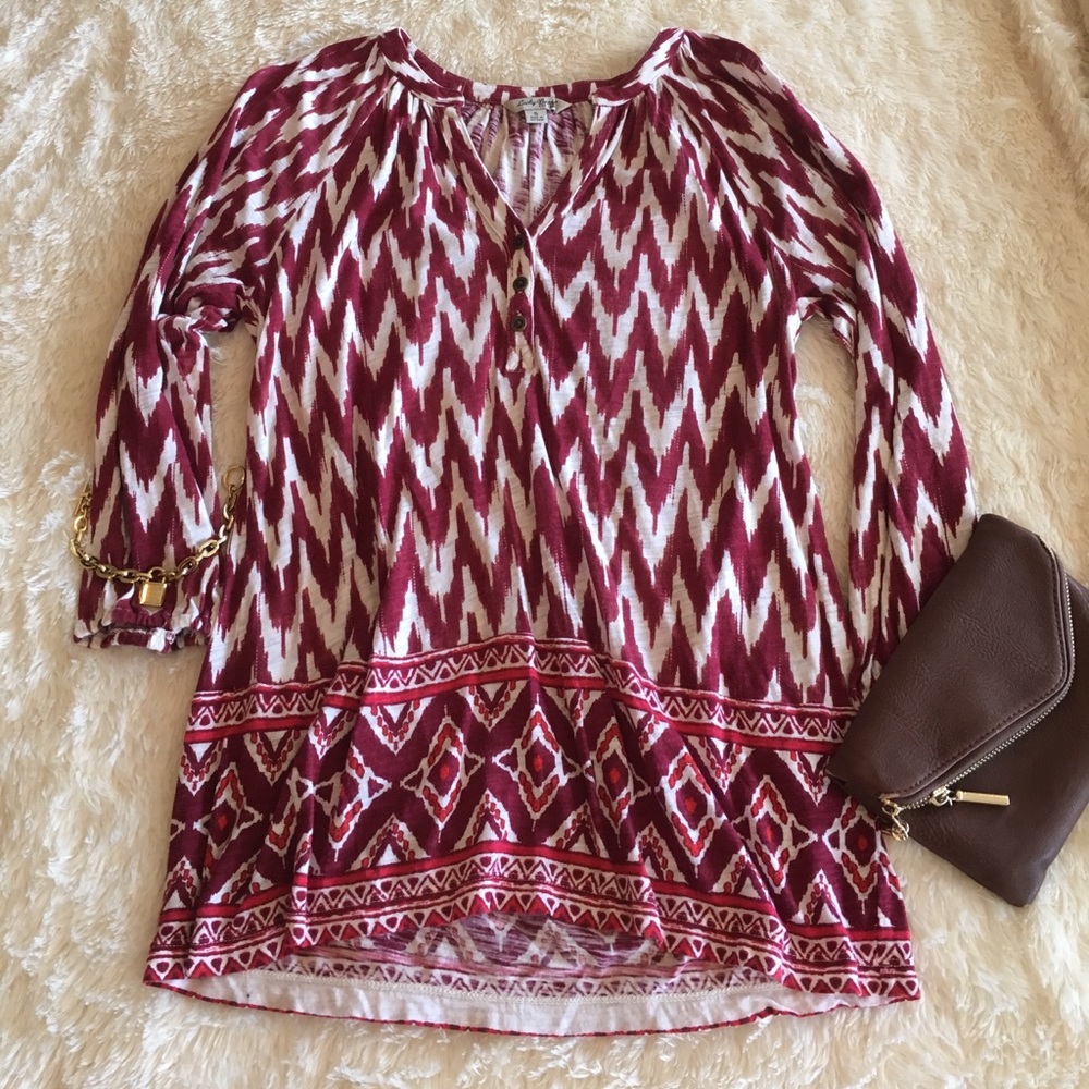 Maroon Chevron Top