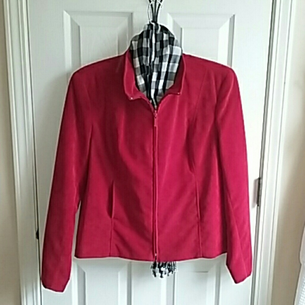 Dress Barn True Red zip front jacket