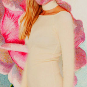 Beautiful Beige Dress with built in Choker