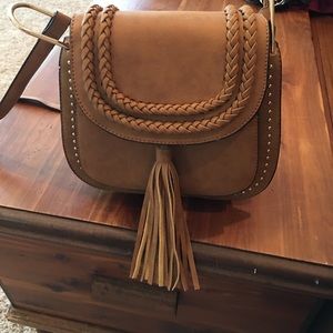 Brown BOHO saddlebag handbag