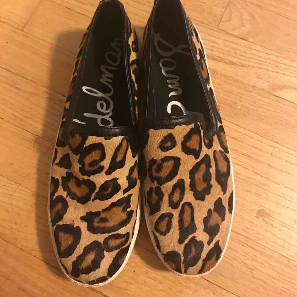 Cheeta print slip ons