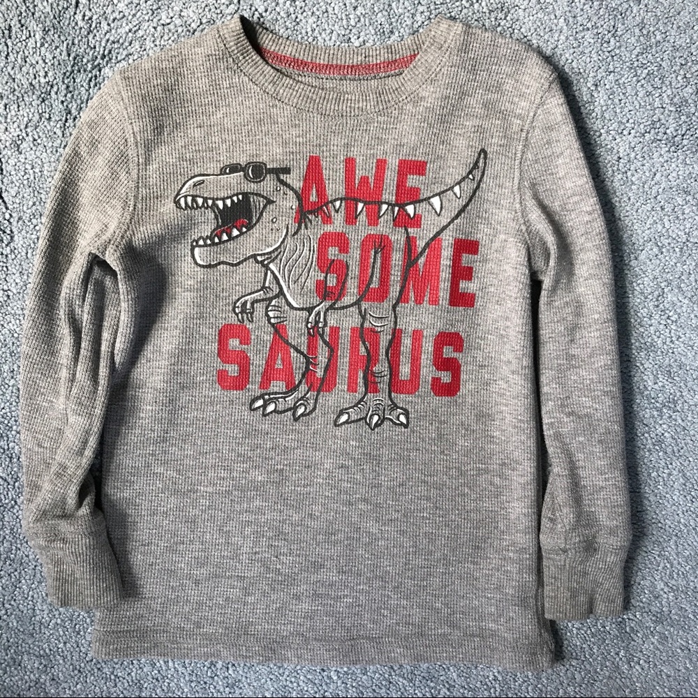 Awesomesaurus thermal long sleeve shirt boys 4T