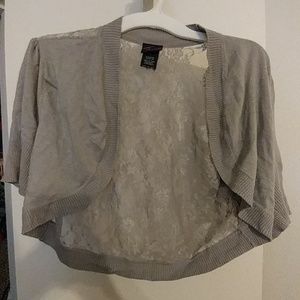 Grey lace back shrug
