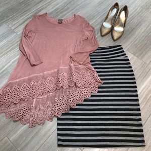LulaRoe Cassie Striped Skirt