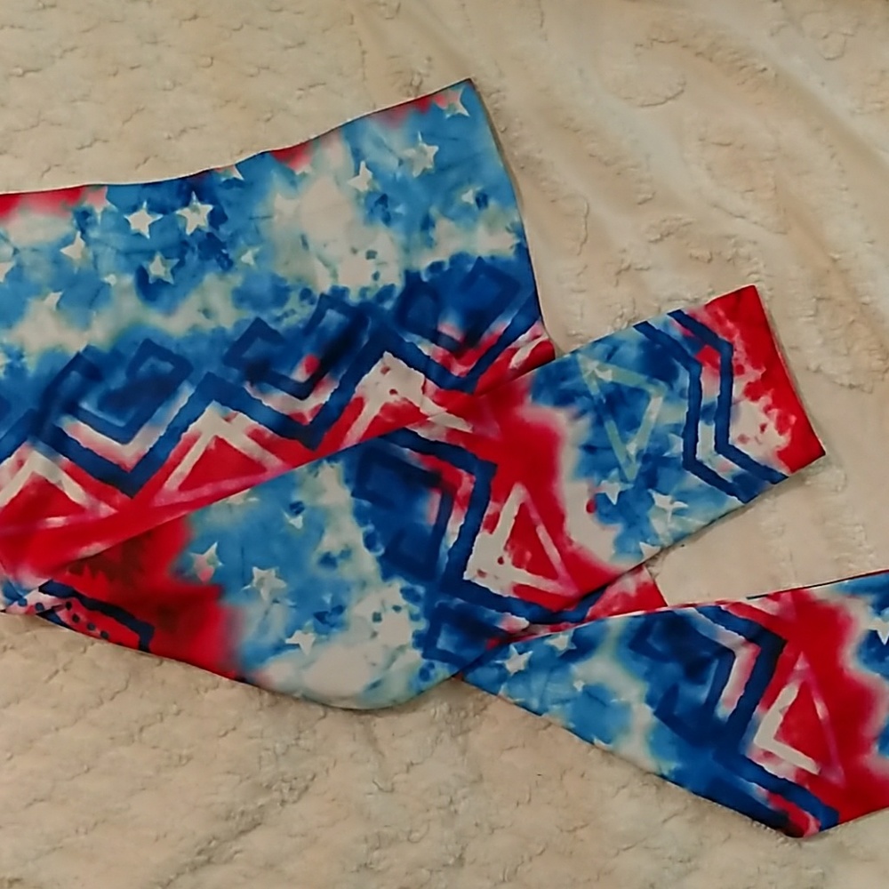 Red white and blue leggings
