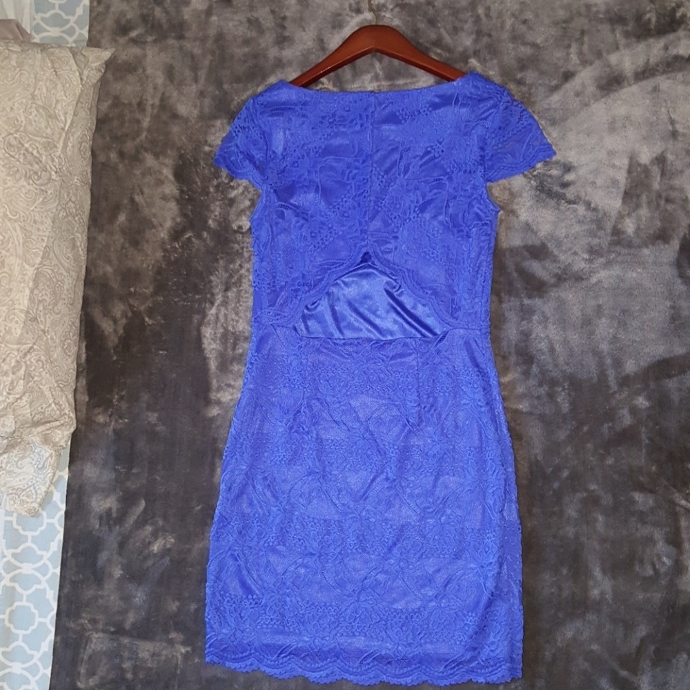 Bebe blue lace dress