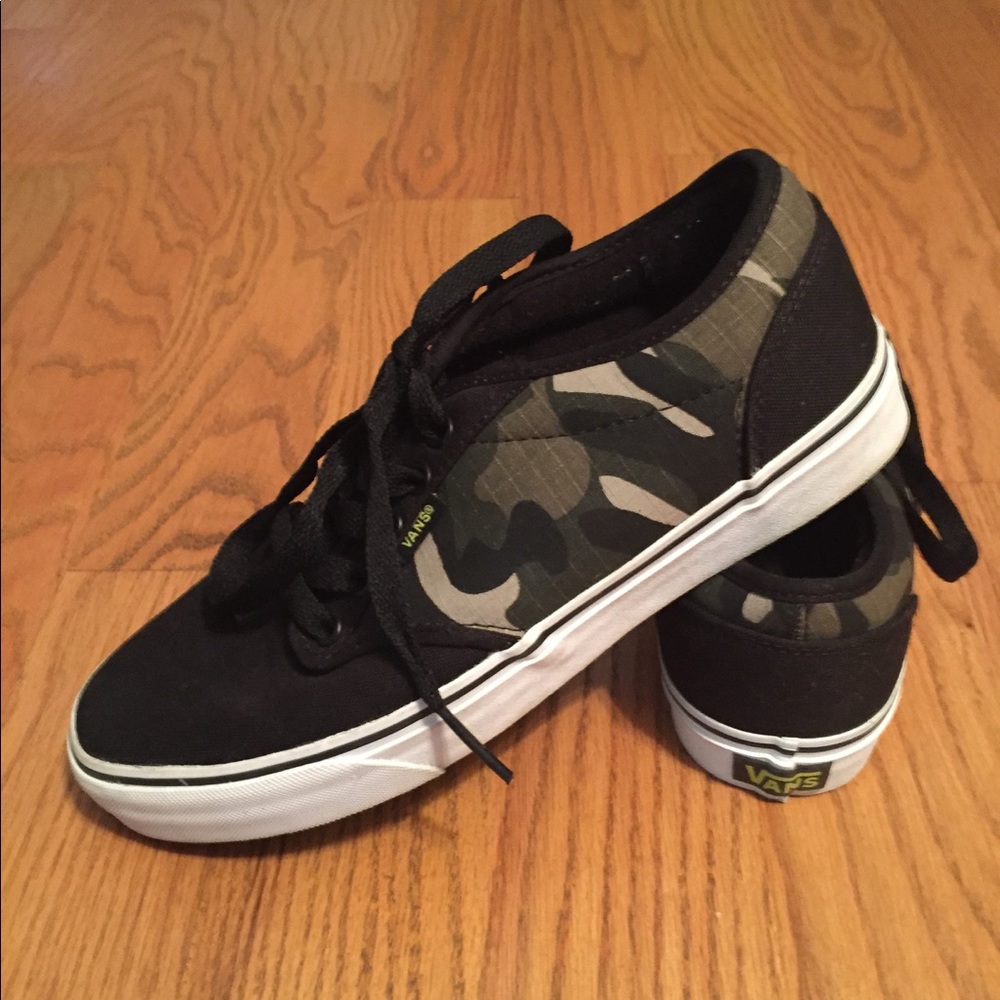 Vans black and camo shoes