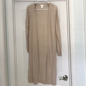 Long open cardigan