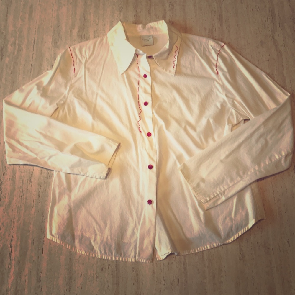 GARNET HILL L/S white button down shirt