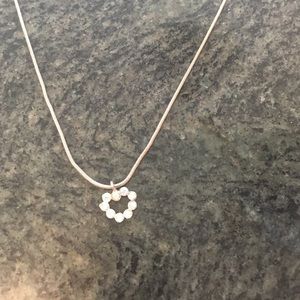 Silver crystal heart necklace