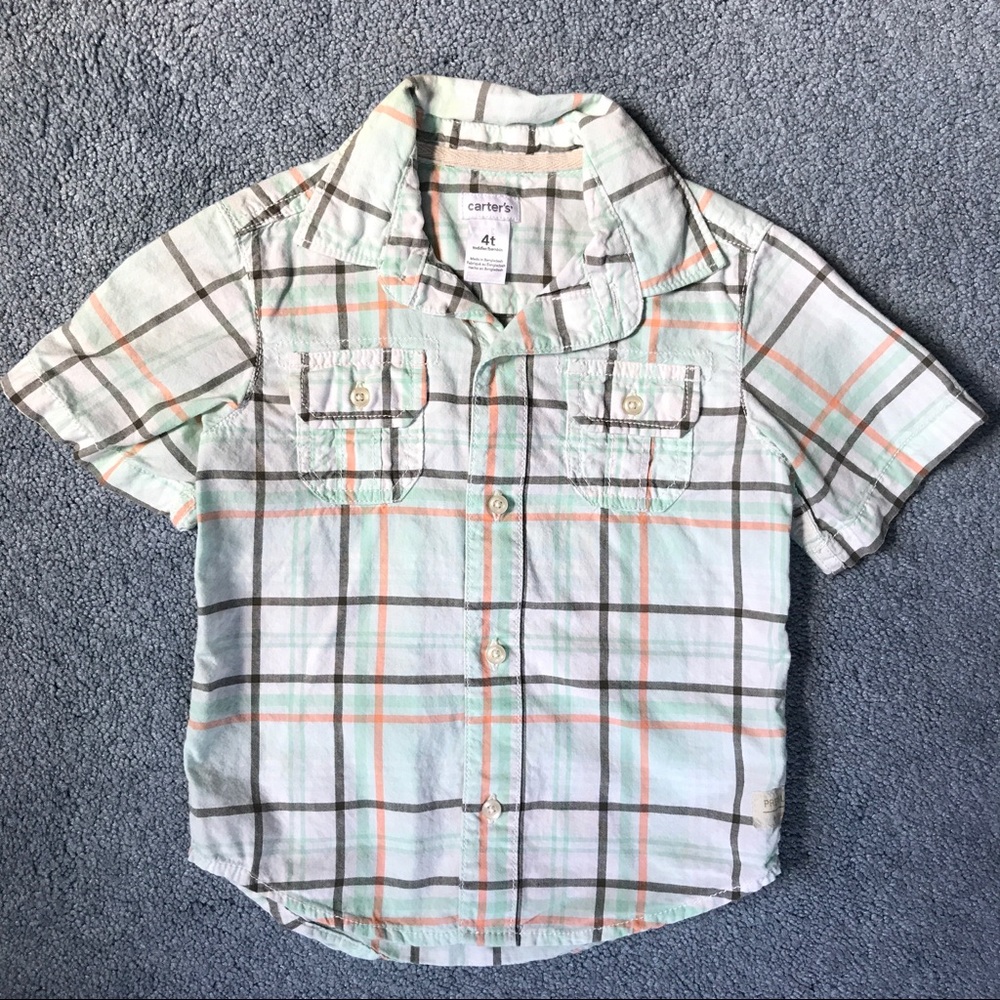 Carter's plaid short sleeve button down 4T