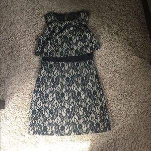 Lace Dress with Mesh panel