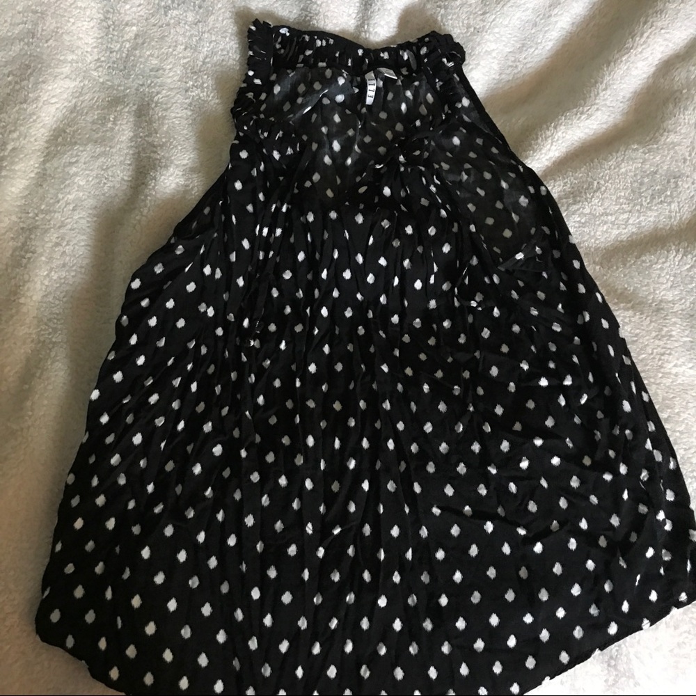 ELLE Polka Dot Sleeveless Blouse