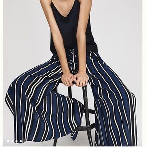 Maeve Navy Wide Leg Striped Pants!