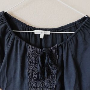 Crochet self-tie blouse