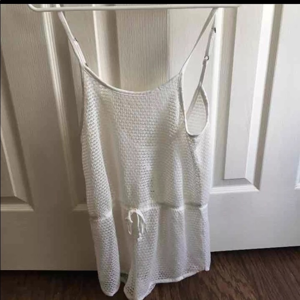 NEW white mesh romper