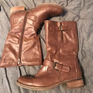 Brown real leather boots