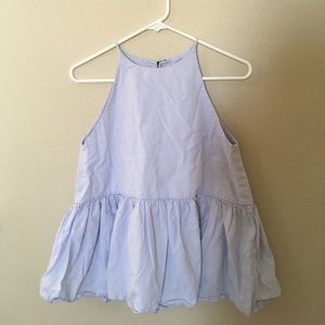 Zara light blue babydoll/peplum top