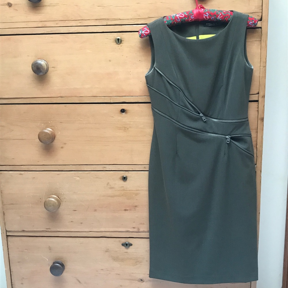 Andrew Marc. Marc New York green mini zipper dress