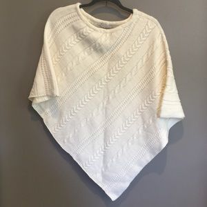 Cream High/Low Poncho