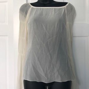 Kenneth Cole sheer ivory top