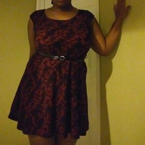 Red Floral Mini Dress