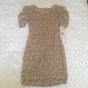 Lace taupe colored dress