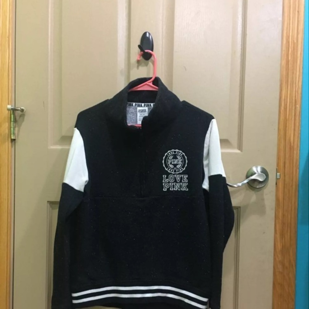 New pink half zip pullover