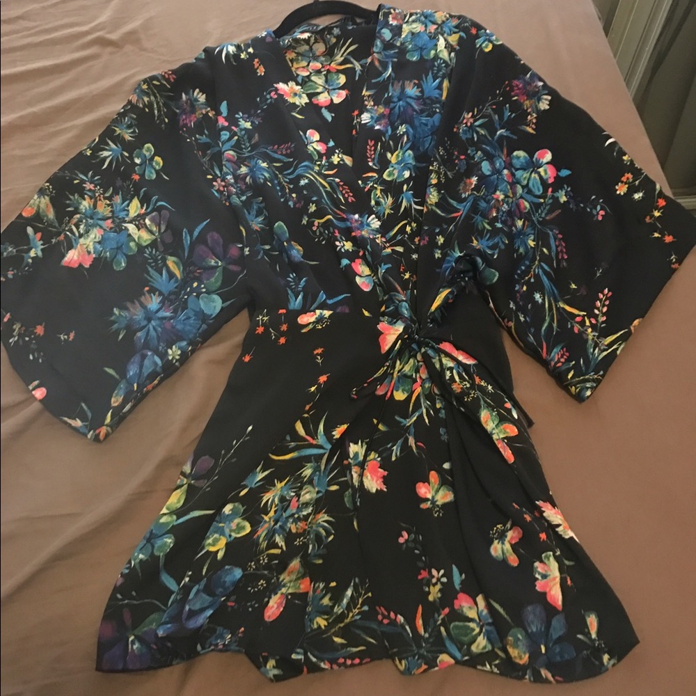 Zara Hawaiian Print Wrap Dress