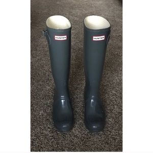 High Gray Gloss Hunter Boots