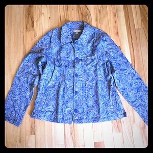 Casual blazer with a tapestry textured print