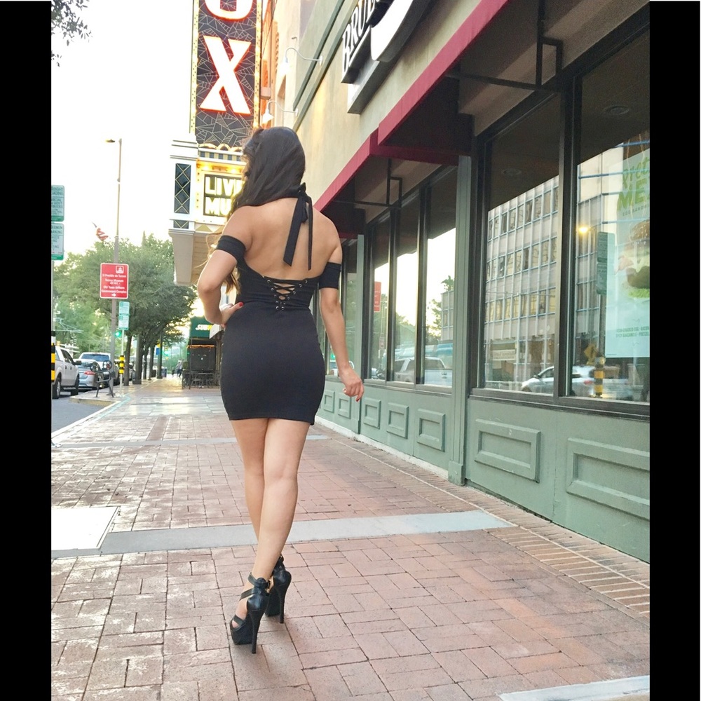 Black Halter Dress-Clearance Price-1 M Left - Picture 3 of 6