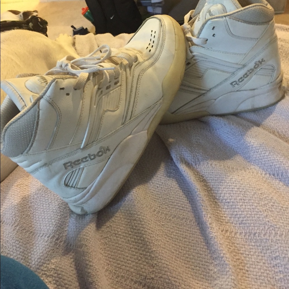 Men's white Reebok sneakers